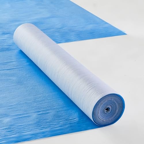 VEVOR Film de Protection de Tapis, 25,6x1 m, Protecteur de Sol et de Surface, Facile à Couper, Installation Simple, Rouleau de Film Tissu Fibre pour Protection Sol de Construction, rénovation, Bleu