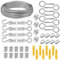 Cnwinu 30M 3mm Drahtseil Kit,Stahlseil mit ösen, 304 Edelstahl mit PVC-ummantelt, Spanndraht Seilspanner Set für Wäscheleine, Rankhilfe Pflanzen, Zäune, String Light Suspension