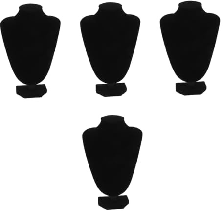 Amosfun Necklace Display Stand 4 Pack Jewellery Bust Holders | Stable Presentation, Chain Display, Retail Counter Showcase, Window Shops Accessory, Jewellery Shop Use
