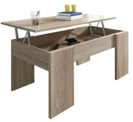 SHIITO | Modelo VINCCI- Mesa de Centro Elevable | Moderna y Funcional | Acabado en Cambrian - 45,3x90x50 cm