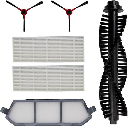 YUETTYY 6 Stück Ersatzteile Hauptrollbürste Seitenbürstenfilter für Airrobo P10 Roboter-Staubsaugerzubehör