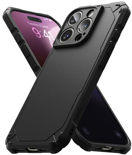 Ringke Rugged Gear Compatible with iPhone 16 Pro Max Case, Rugged Shockproof Bumper Firm Grip Non-Slip Scratch Resistant Advanced Protective Phone Cover - Black