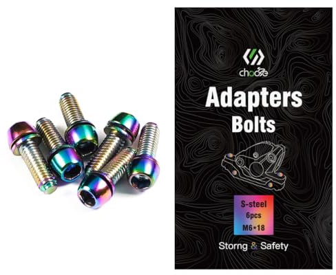 CNCLOL MTB Brake Caliper bolts,Bike Brake Caliper bolts M6x18mm Steel alloy,Rainbow