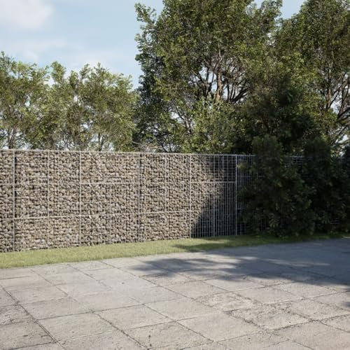 LAPOOH Gabione mit Deckel 1200x100x150 cm Verzinktes Eisen, Gabionen Zaun, Steinkorb Garten, Gabionenkörbe, Gabionen Gitter, Dekorative Zã¤UNE - 3295224