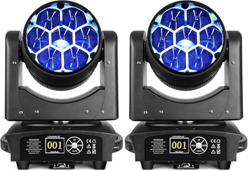 BETOPPER Moving Head Discolicht Partylicht 7x40W LED Beam/Wash//Strobe 2P | LM0740 Big Bee Eye Zoom/Dazzle Effekt RGBW 4in1 Discokugel Bühnenscheinwerfer CTO Mode DMX DJ Licht für Party, Bar, Club, DJ