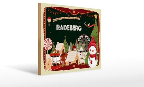 Femer Holzschild Weihnachten Grüße RADEBERG Geschenk 40x30cm