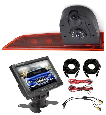 Dolphin Automotive Dual Van Reversing Camera Fits Ford Transit Custom 2012 - May 2016 (Bulb) Replaces Brake Light In Left Rear Door (Camera With 7 Dash Monitor)