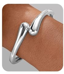 SIXDUTON Armband Armreif Gold Damen 14K Vergoldet Teardrop Manschette Armbänder Frauen Pärchen Bangle Schmuck Geschenk für Frauen Freundin Mama