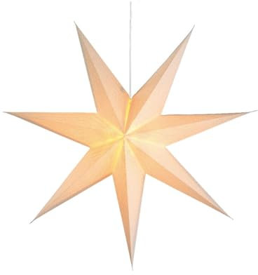 Weihnachtsstern für Innen 60cm weiß Papierstern Leuchtstern Faltstern hängend inkl. E14 Fassung Kabel