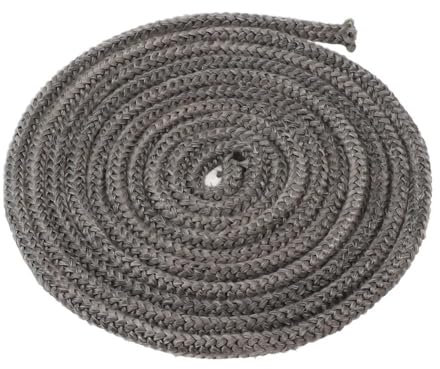 POQAX Sello de Cuerda de Fibra de Vidrio de Baja fricción, Longitud de 200/300 cm, Cuerda ignífuga Flexible Negra for Estufa, 8/12 mm, 1 Unidad(12mmx200cm)