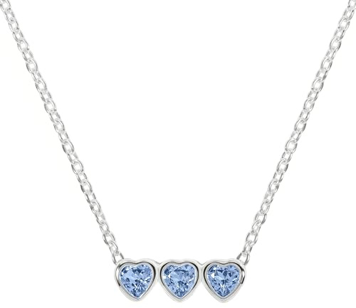 RADLEY Sterling Silver Plated Blue Triple Heart Charm Necklace