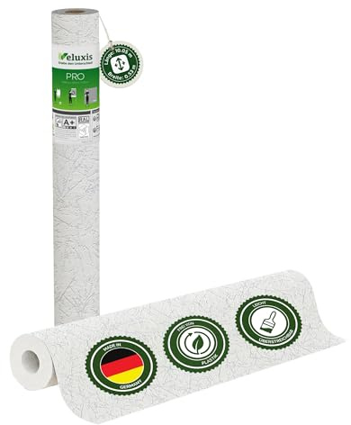 Veluxis Vliestapete PRO Unregelmäßige Spachtel-Struktur – 10,05 m × 0,53 m | Renoviervlies Unregelmäßige Spachtel-Struktur, rissüberbrückend, blickdicht, überstreichbar, Made in Germany I Veluxis ®