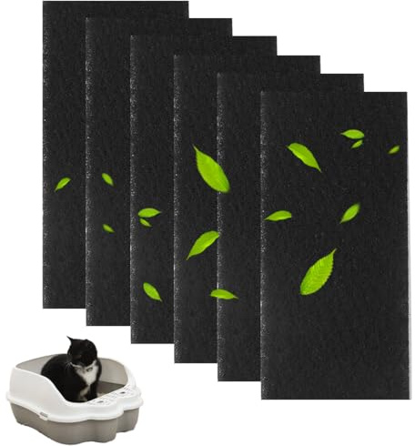 WUYJI Filtro a carbone attivo da 6 pezzi, filtro per lettiera per gatti con controllo degli odori,contenitori per il compost e lettiere per gatti, adatto a pattumiere da cucina