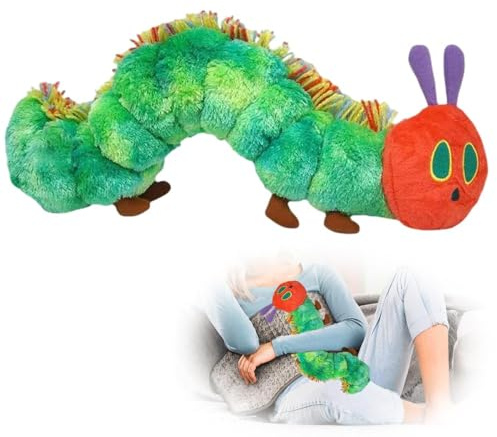 CLIUNT 27cm Raupe Nimmersatt Kuscheltier, Kleine Raupe Nimmersatt Plüschtiere, Kleine Raupen Plüschtier, Weiche Raupen Kuscheltier, Kleines Raupens Nimmersats Plüschtier