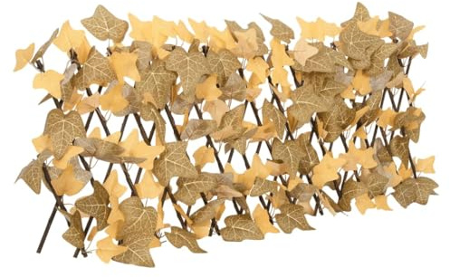 Treillis extensible de feuille d'érable artificiel en PVC et bois 180x30 cm pour jardin clôture intime et panneau décoratif extérieur résistant