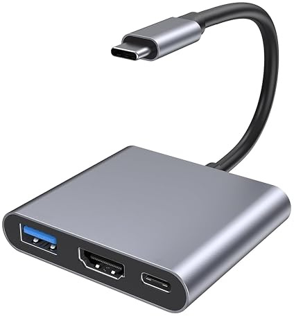 IONZ USB-C to HDMI Adapter, 4K Multiport Hub, 100W PD Fast Charge, USB3.0 | USB-C hub with 4K HDMI output, 100W PD fast charging & USB 3.0 port - ideal for MacBook Pro/Air, iPad Pro
