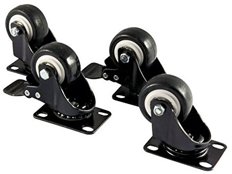 ALLNET all-s0002127 Rack Castor Wheels Rack Accessory – Rack Zubehör (Castor Wheels, Black, 4 PC (S), 19, SW4Post, 51 mm)