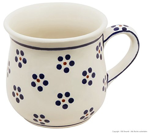 Bunzlauer Keramik 250 ml Becher – ergonomisch geformt, leicht bauchig, handlich & traditionel perfekt für Kaffee & Tee (Dekor 1)