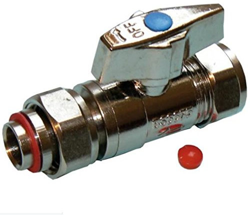 15mm Straight Chrome Service Valve with Butterfly Handle