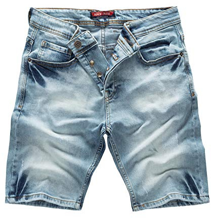 Rock Creek Herren Shorts Jeansshorts Denim Stretch Sommer Shorts Regular Slim [RC-2126 - Light Blue W31]
