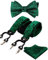 Alizeal Herren verstellbare Blumen Paisley Fliege selbst gebunden, Einstecktuch und elastische Y-Form 6 Clips Hosenträger Set, dunkelgrün