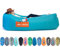 Chillbo Orsen Luft Sofa Couch, Wasserdichtes aufblasbares Sofa, Air Lounger mit Tragebeutel und integriertem Kissen für Indoor oder Outdoor (Cyan + Orange)