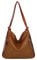 ITALYSHOP24.COM OBC Damen Tasche Rucksack 2 in 1 Umhängetasche Schultertasche Umhängetasche Daypack Leder Rucksacktasche Shopper Backpack Freizeitrucksack (Cognac)