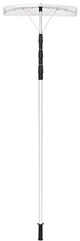 GOPLUS Schneeschieber Dach, Einstellbereich 200-630cm, Schneeschaufel Aluminium leicht mit Teleskopstiel, Dachräumer mit Breiter Schaufel & rutschfestem Griff, Schneeräumer für Dachschnee