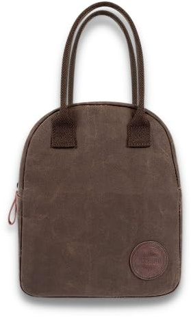 ASEBBO Elegant Insulated Lunch Tote Bag for Women | Waxed canvas, Leak-Resistant Insulation, Over 4 Hours Temperature Retention, Reusable, Chocolate Brown