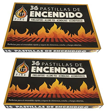 ASGRADO 32 Caja Pastillas de Encendido Chimenea, Estufas y Barbacoas,Firelighters