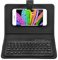 ciciglow Wireless Keyboard, Universal Wireless Portable Slim Bluetooth Keyboard Flip Case Cover mit Stand, Bluetooth-Tastatur-Hülle für iOS/Android Phones schwarz