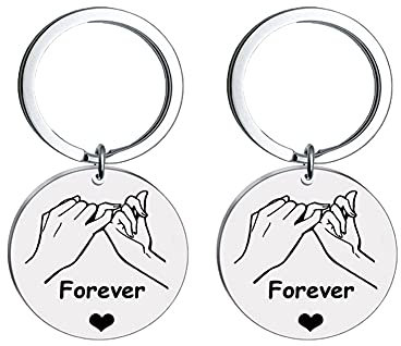 Pinky Promise Schlüsselanhänger Geschenke für Paare, beste Freunde für immer Geschenke Schlüsselanhänger für Freund Freundin Jahrestag Geburtstag Geschenke für Ehemann Frau 2 Stück