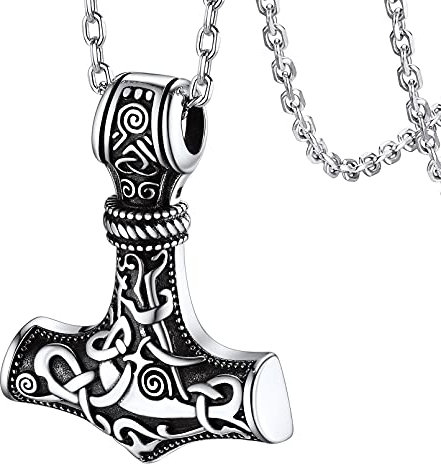 FaithHeart 925 Silber Thors Hammer Anhänger für Damen Herren Viking Mjölnir Halskette mit Keltischer Knot Symbol mit Geschenkebox für Geburtstag Weihnachten