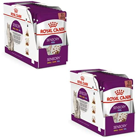 Royal Canin Sensory Smell Taste Feel Multibox | Doppelpack | 2 x 12 x 85 g | Alleinfuttermittel für ausgewachsene Katzen | Kann die Sinne der Katze anregen | Stückchen in Soße