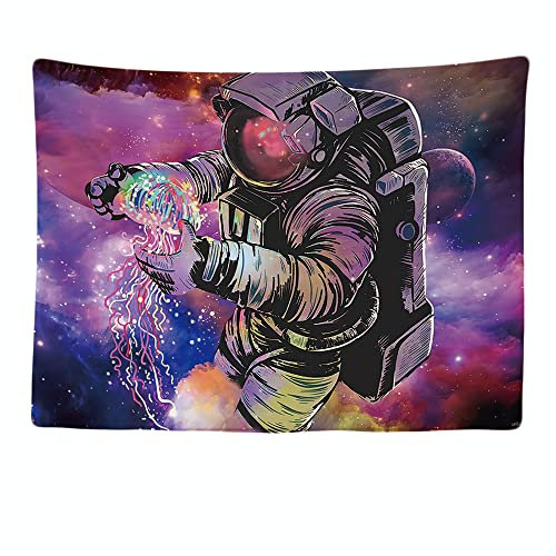 Ulticool Astronaut Lila Universum – Wandteppich – 200 x 150 cm – großer Wandteppich – Zubehör Tapestry Schlafzimmer Vorhang für Bett Wand oder Decke