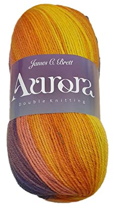 Aurora DK 20% Wool Rainbow Knitting Crochet Yarn (01)