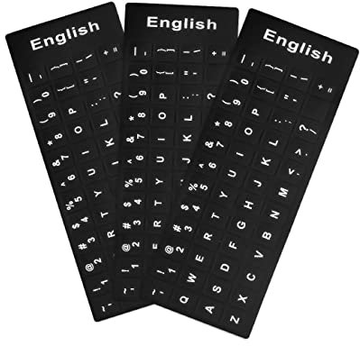 3pcs Englische Tastaturaufkleber, universeller schwarzer Aufkleber in Englisch, Computer -Tastaturaufkleber für eine schnellere Tastaturidentifikation, Gute Klebrigkeit (English)