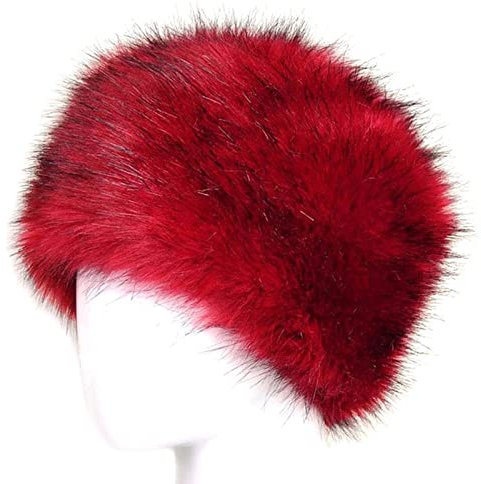 DEPAJA Russische Mütze Winter-Frauen-Faux-Pelz-Hut-Warme Russische Art-Dicke Flauschige Kappen-Frauen-Elegante Warme Schnee-Kappen-Mützen-Kappe, Style2,56-58 cm