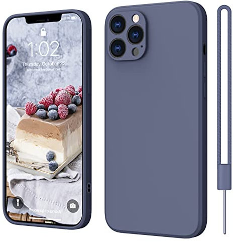 ElestBela iPhone 12 Pro Max Hülle Silikon, Hanyhülle iPhone 12 Pro Max Ultra Dünn Slim mit Microfiber, Kratzfeste Rundumschutz Case Schutzhülle Hülle für iPhone 12 Pro Max 6.7'' Blau
