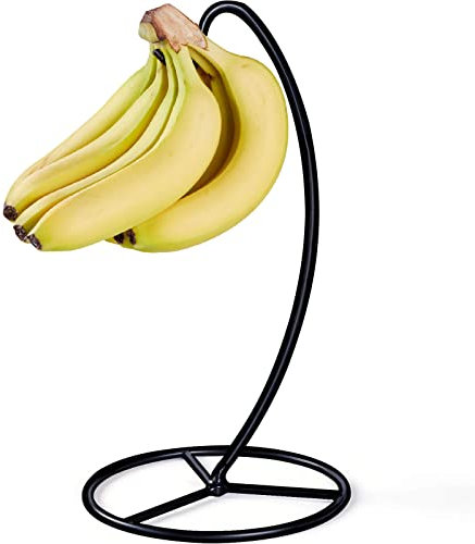EGMEHOAD Banana Holder Stand, Banana Hanger Stand Black, Metal Bananas Tree Hanger to Keep Bananas Fresh for 15LB