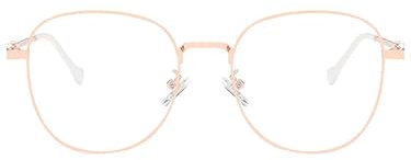 KAEOISFU Oversized Metal Oval Reading Glasses for Women, Trendy Anti Blue Light Computer Readers, Filter UV Ray Lady Eyeglasses