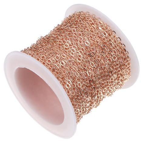 ABOOFAN 1 Rolle Kupferkette Selber Machen Kettenglied Aus Metall Kleine Metallketten Diy-armband Und Halskette Diy-schmuckzubehör Schmuck-diy-bastelset Halskettenketten Material Das Kreuz