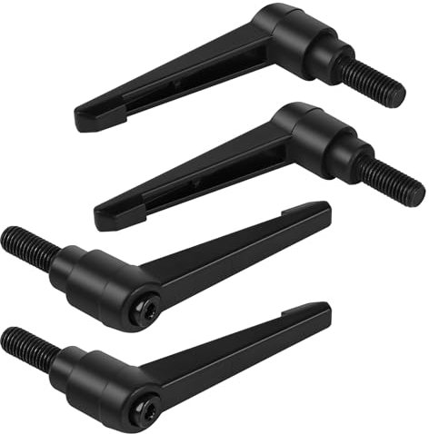 efuturetime 4 Stück Klemmhebel Griff, M10-25mm, Verstellbare Klemmhebel aus Kohlenstoffstahl, Klemmhebel Außengewinde Griff Maschinengriffe, Schwarz, 25mm