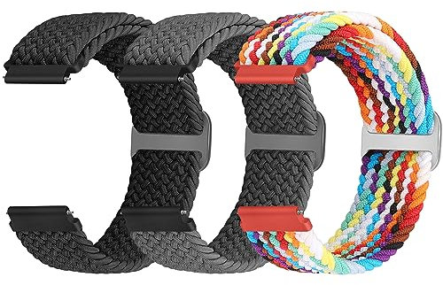 18mm Geflochtenes Nylon Sport Armband Kompatibel mit Garmin Venu 3S/Venu 2S/Vivoactive 4S/Vivomove 3S/Active S/Forerunner 265(42mm)/Huawei Watch GT 5 Pro 42mm/GT 5 41mm/4 41mm Damen Herren