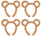 MEMOFYND 4 Bärenohr-Stirnbänder, niedliche Cartoon-Ohr-Stirnbänder für Frauen, geeignet für Maskerade, Party, Cosplay (Braun)