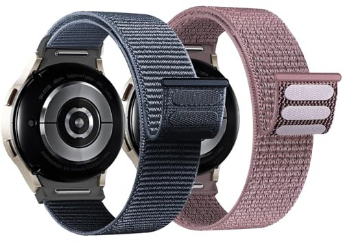 Samsung Galaxy Watch 7/6/5/4/FE Strap 40mm/44mm Loop Band, No Gap Breathable Nylon Sport for Men Women