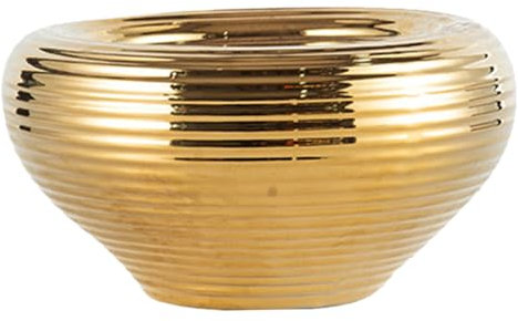 Wedhapy Gold Pflanzgefäße Für Zimmerpflanzen Blumentöpfe 23 cm Keramik Gold Pflanztopf Runder Gold Blumentopf Rutschfester Gold Topf Für Pflanzen Für Zuhause Bauernhaus Typ 2