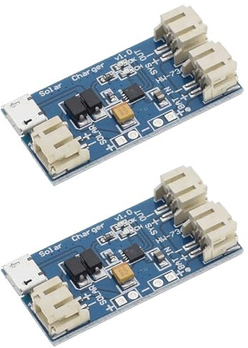 Mini-Solar-Lithium-Batterie-Lademodul, Mini-Solar-Lipo-Ladegerät, CN3065-Lithium-Batterie-Lademodul, Lithium-Akku-Ladechip, Micro-Outdoor-Anwendungsset, 2 Stück
