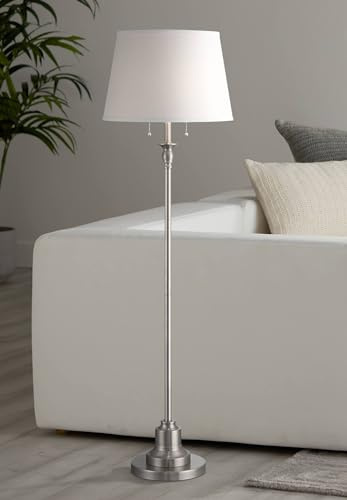 Possini Euro Design Spenser 58 Tall Brushed Nickel Transitional Floor Lamp