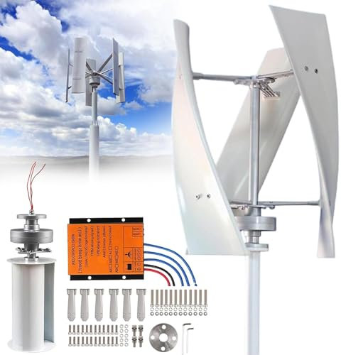 HTIANMM Kit de turbina eólica de 3 Palas Generador de Molino de Viento Generador de energía eólica Vertical de levitación magnética Permanente de 7000 W con Controlador para Uso doméstico,48V